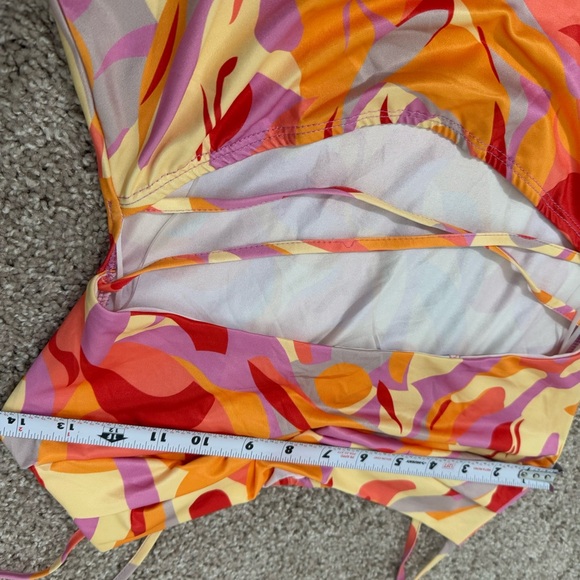 Hello Molly Fierce Nature Midi Dress Multi-color Orange Strappy Size 4 - Picture 9 of 12